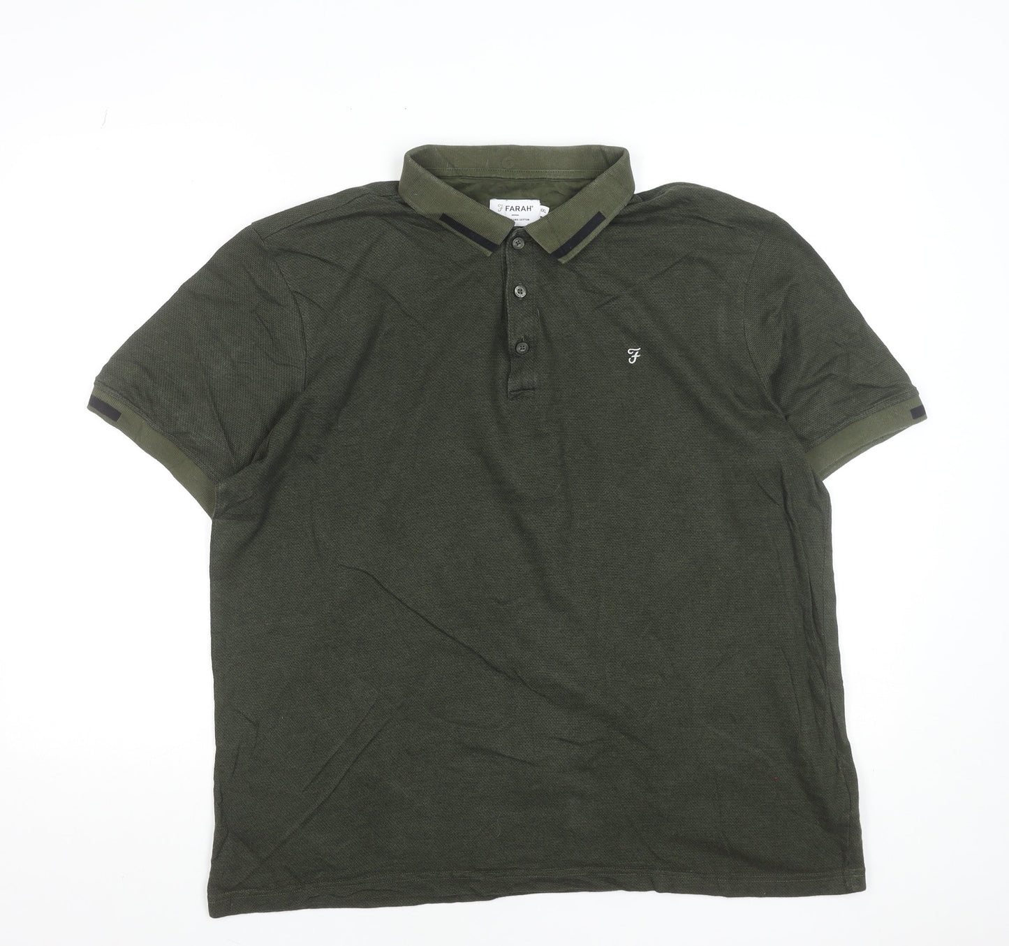 Farah Men's Green 2XL Cotton Modern Fit Polo Shirt