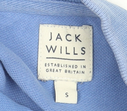 Jack Wills Men Blue S Regular Fit Cotton Polo Shirt