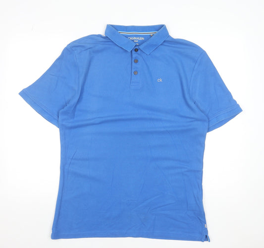 Calvin Klein Men’s Blue Golf Polo Shirt XL Cotton Blend
