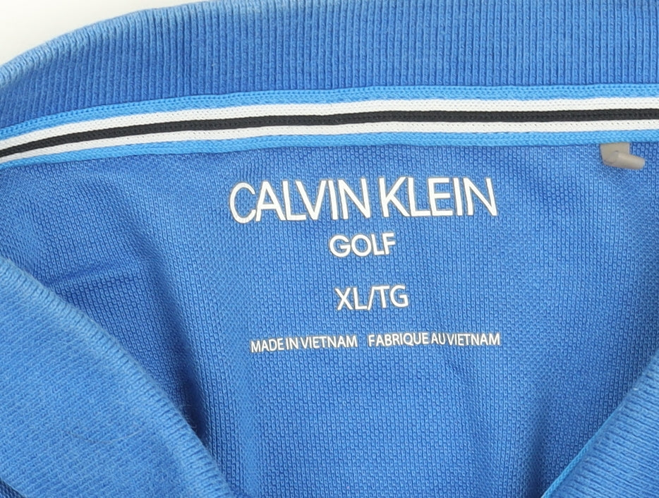 Calvin Klein Men’s Blue Golf Polo Shirt XL Cotton Blend