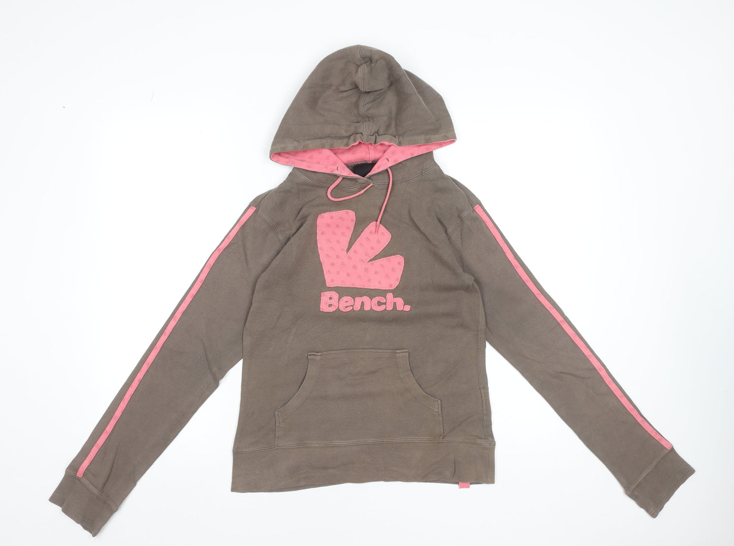 Bench Womens Brown Pink Hoodie Medium 100% Cotton Pullover