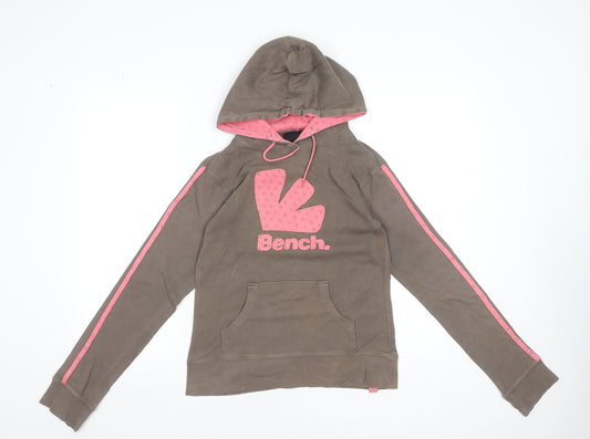 Bench Womens Brown Pink Hoodie Medium 100% Cotton Pullover