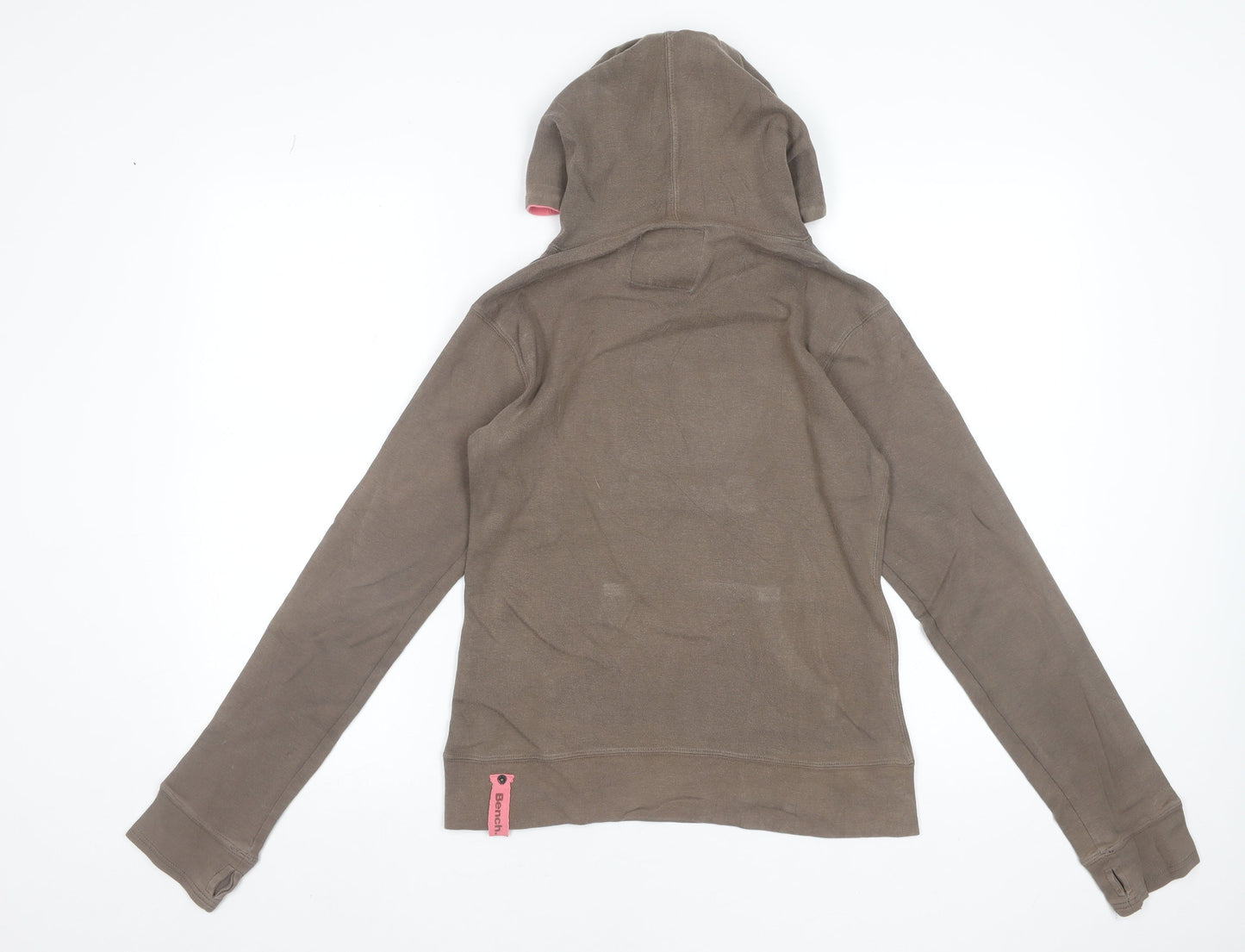 Bench Womens Brown Pink Hoodie Medium 100% Cotton Pullover