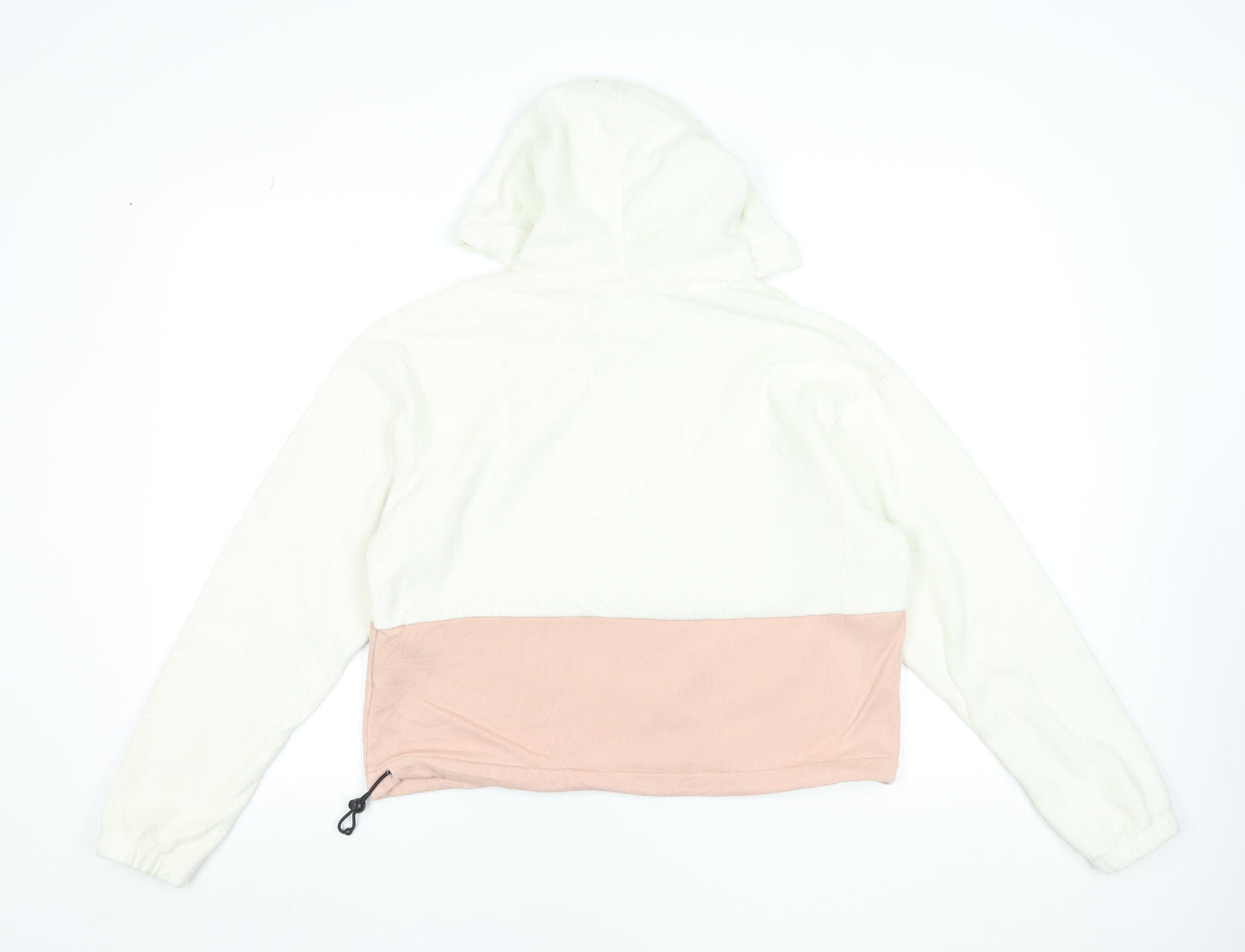Champion Women's Beige & Pink Pullover Hoodie Size M Colourblock