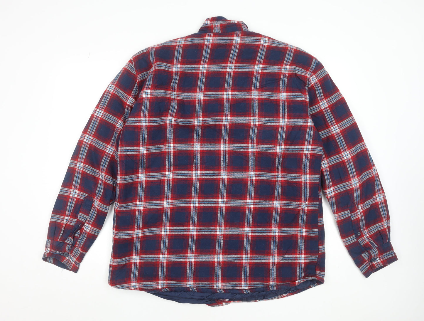 Watsons Men's Blue Red Check Flannel Lined Cotton Shirt Size L