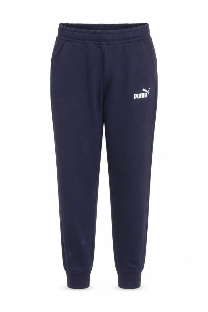 Front view of Puma Men's Blue Joggers M Fleece Sweatpants Elastic Waist