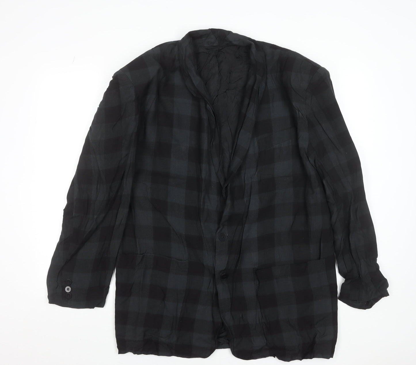 French Connection Men’s Grey Check Blazer L Regular Fit Cotton Jacket