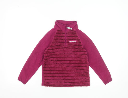 Craghoppers Girls Pink Fleece 1/2 Zip Pullover Sweatshirt Age 5-6