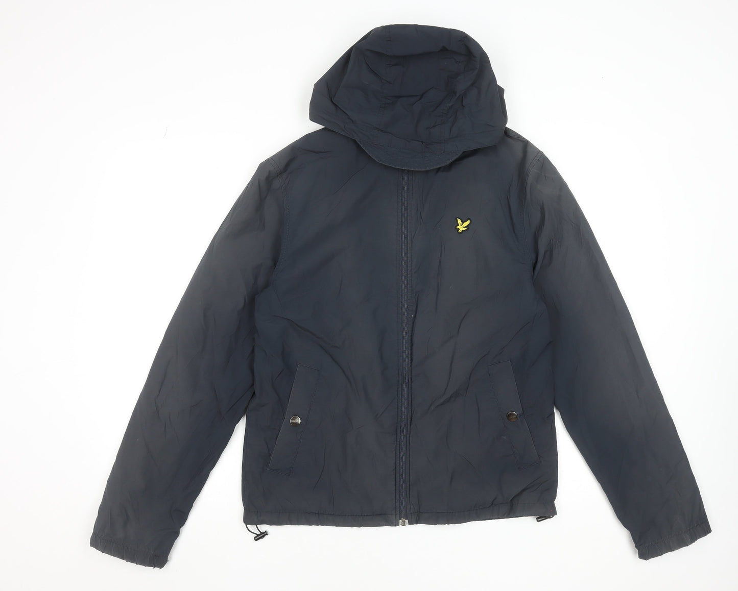 Lyle & Scott Men's Blue Hooded Windbreaker Jacket Size S