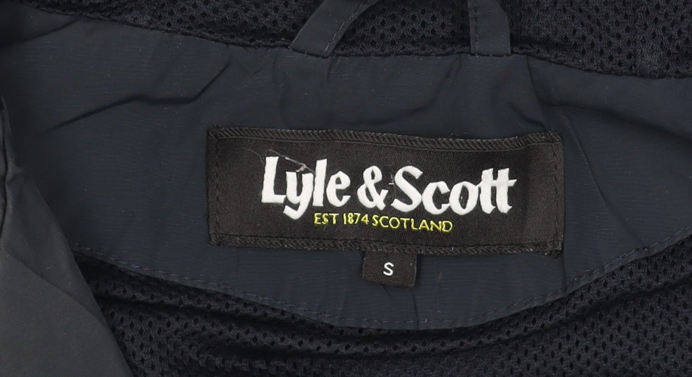 Lyle & Scott Men's Blue Hooded Windbreaker Jacket Size S