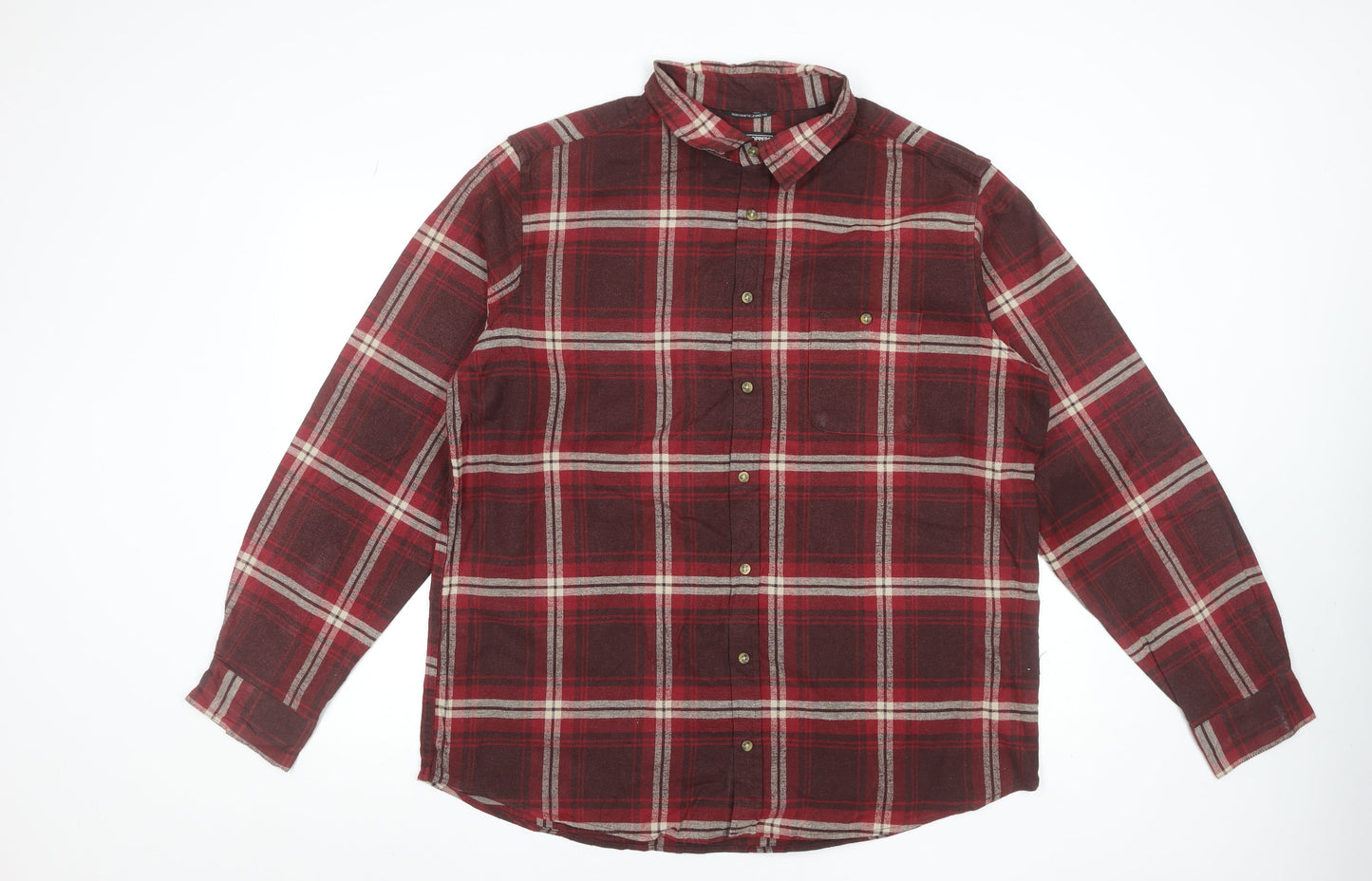 Craghoppers Men's Red Plaid Button-Up Flannel Shirt XL