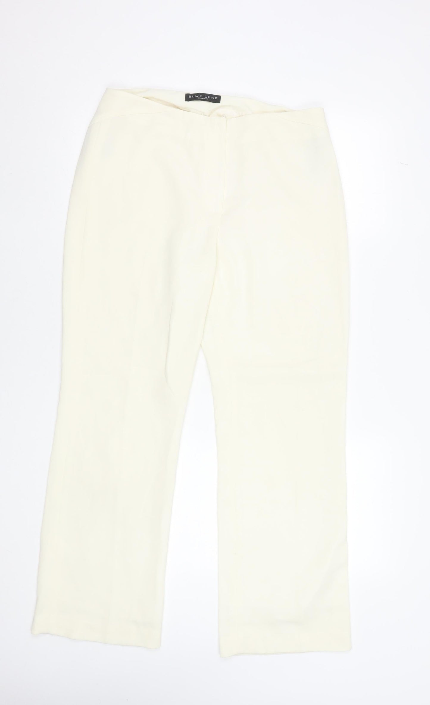 Blue Leaf Women Ivory Polyester Dress Pants Size 14