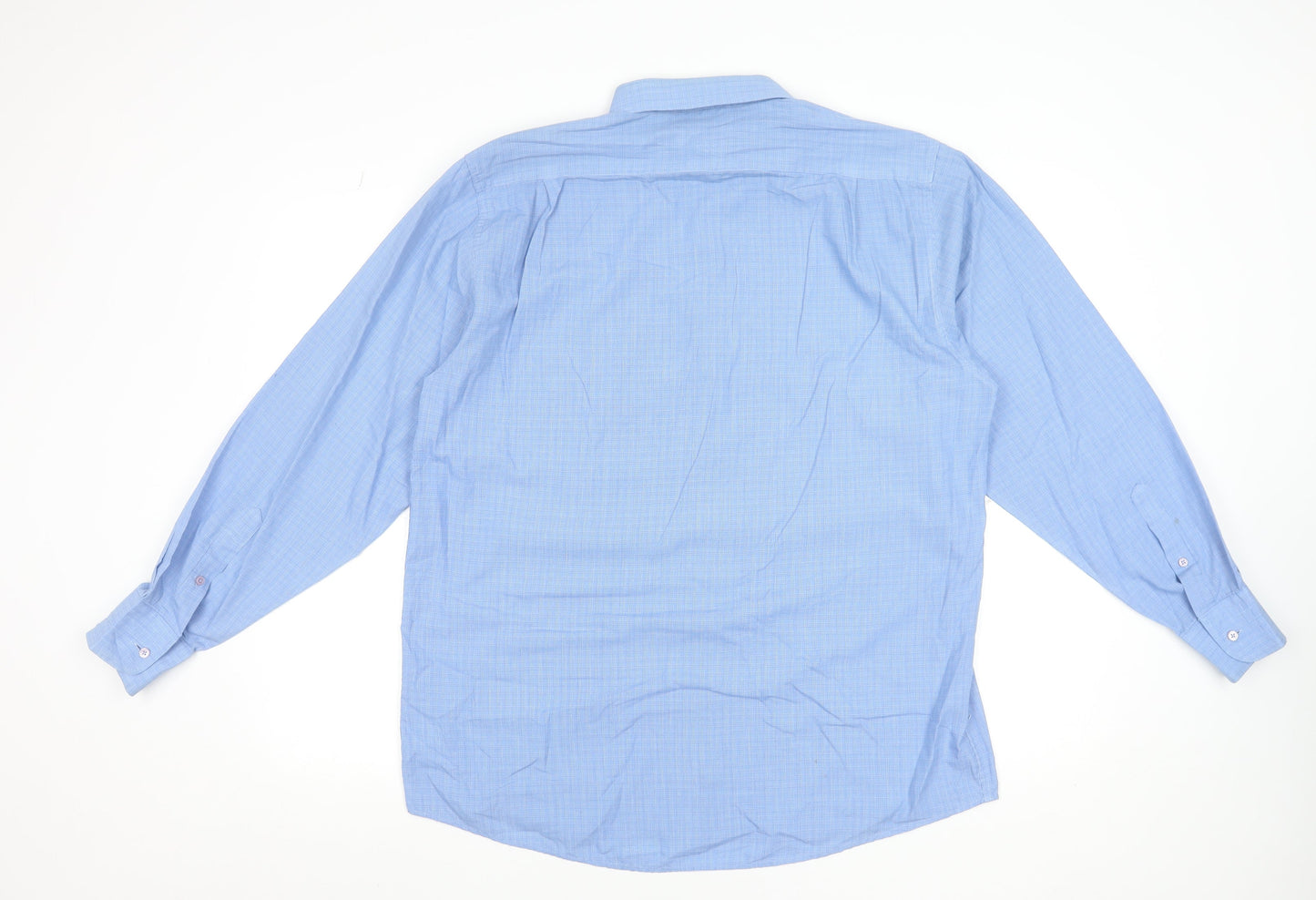 Debenhams Men's Blue Check Long Sleeve Regular Fit Dress Shirt 16in