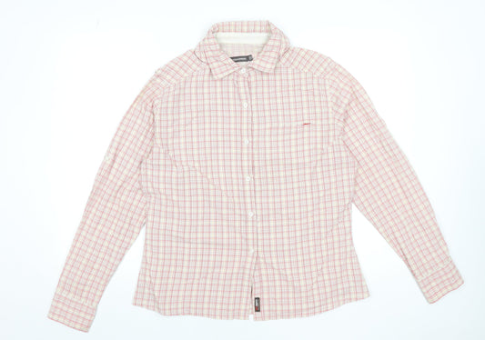 Craghoppers Women's Pink Check Long Sleeve Button-Up Shirt Size 16