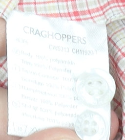 Craghoppers Women's Pink Check Long Sleeve Button-Up Shirt Size 16