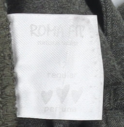 Rohofny Women’s Grey Wide-Leg Trousers Size M Linen Blend
