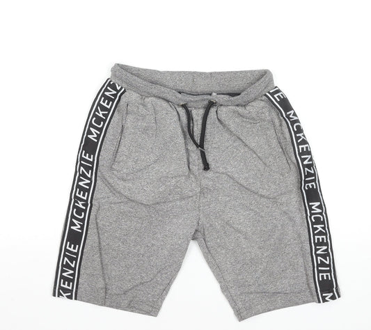 McKenzie Boys Grey Sweat Shorts 12-13 Years Regular Fit Drawstring Pockets