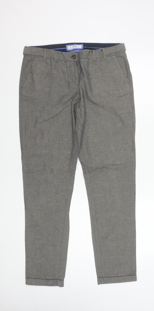 Fat Face Women’s Grey Cotton Chino Trousers Size 12 Regular