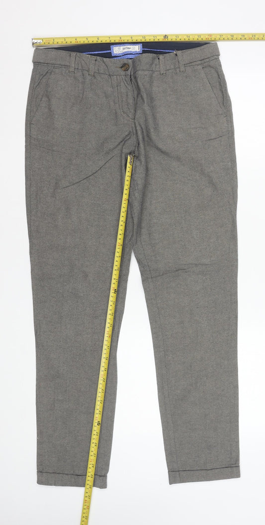 Fat Face Women’s Grey Cotton Chino Trousers Size 12 Regular
