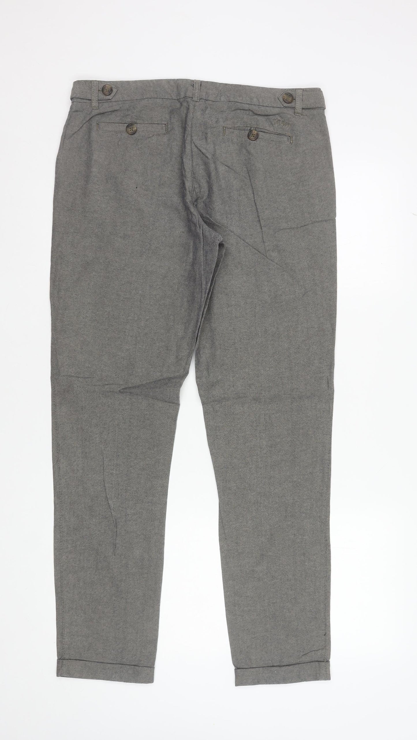 Fat Face Women’s Grey Cotton Chino Trousers Size 12 Regular
