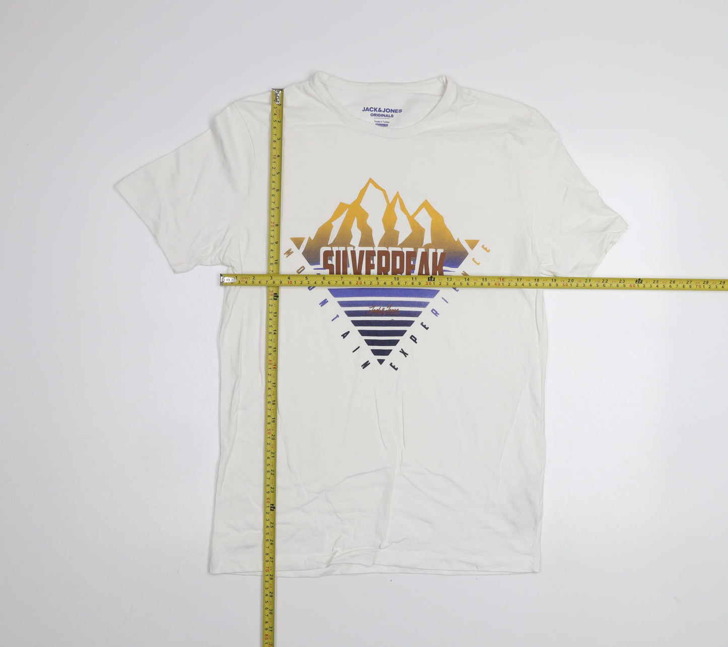 Jack & Jones Men's White Regular Fit Mountain Graphic T-Shirt M