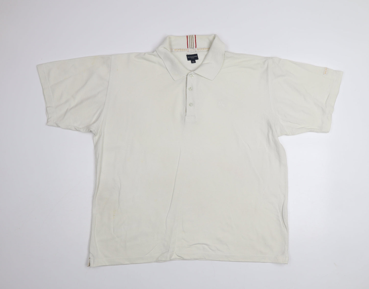 Burberry Golf Men's Ivory Cotton Polo Shirt XL Classic Fit