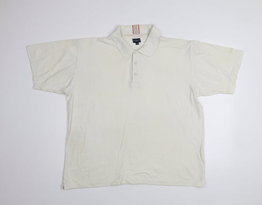 Burberry Golf Men's Ivory Cotton Polo Shirt XL Classic Fit
