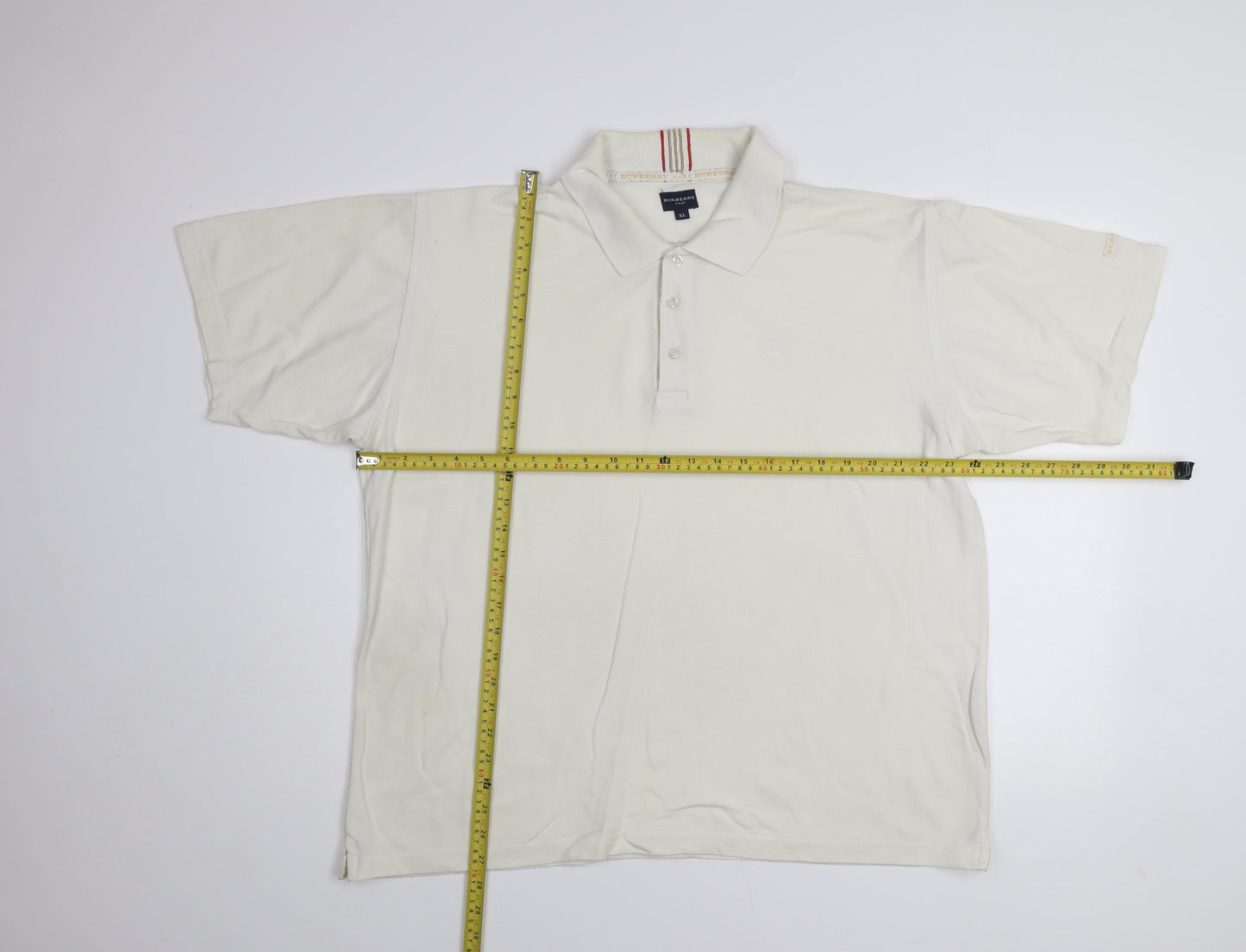 Burberry Golf Men's Ivory Cotton Polo Shirt XL Classic Fit