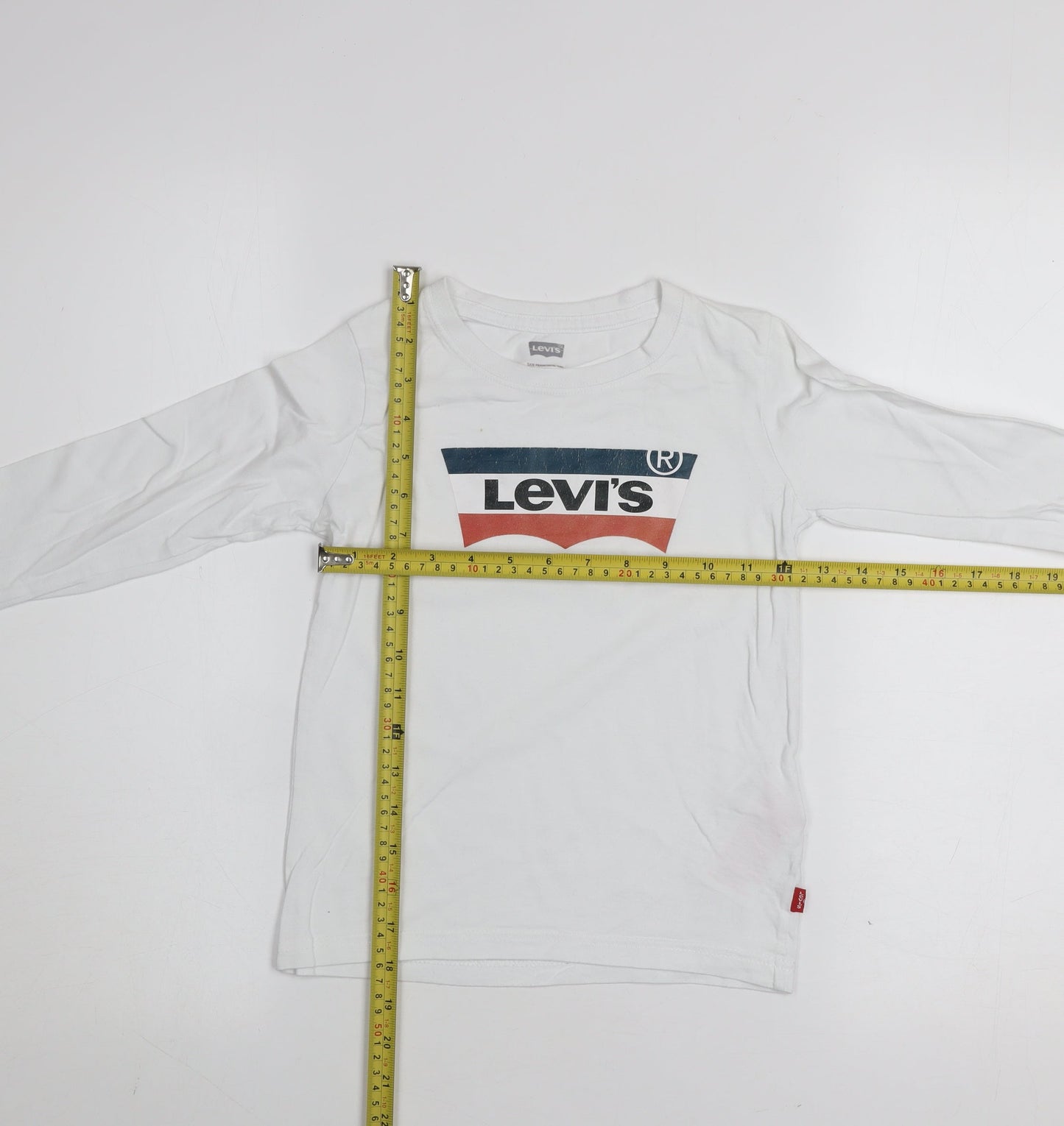 Levi's Boys White Long Sleeve Logo Cotton T-Shirt 6 Years