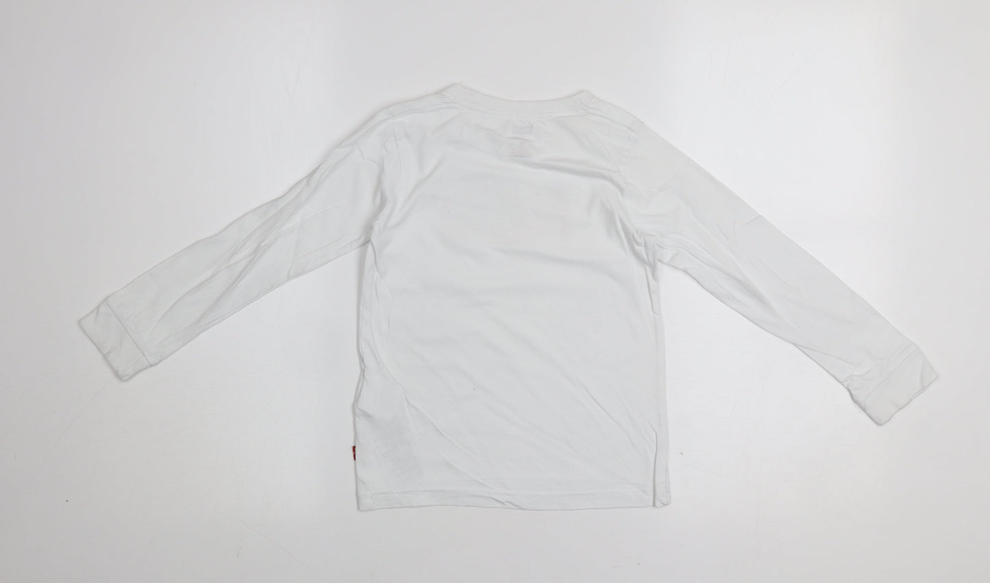 Levi's Boys White Long Sleeve Logo Cotton T-Shirt 6 Years