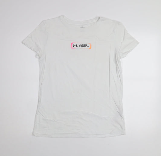 Under Armour Womens White Medium Basic Crew Neck Sports T-Shirt