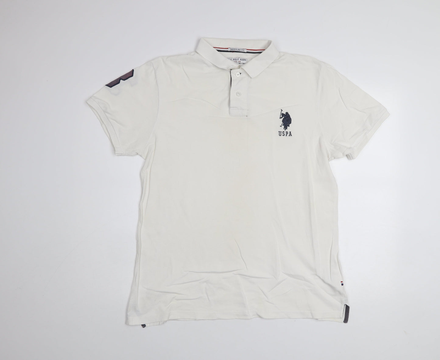 U.S. Polo Assn. Men's White Regular Fit Cotton Polo Shirt XL