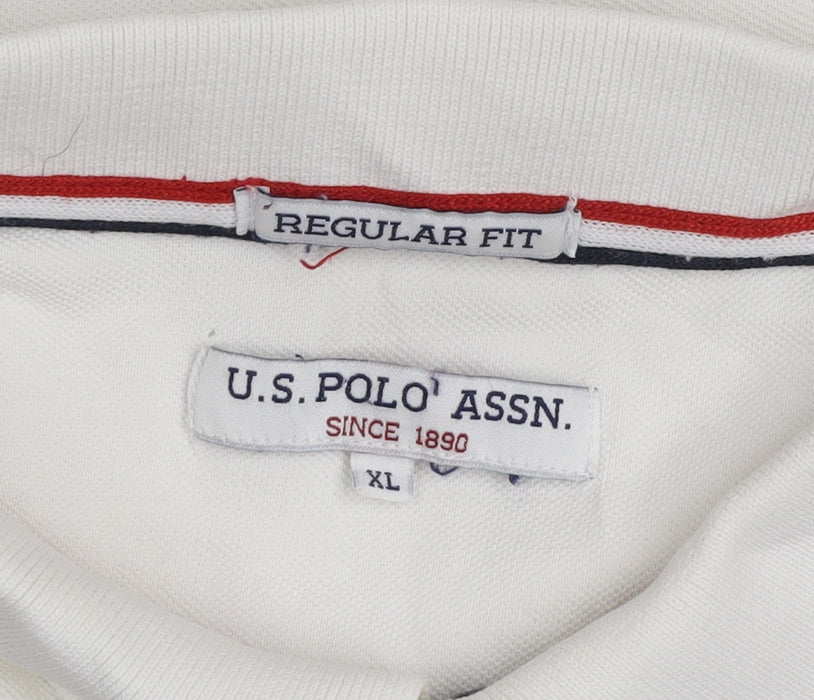 U.S. Polo Assn. Men's White Regular Fit Cotton Polo Shirt XL