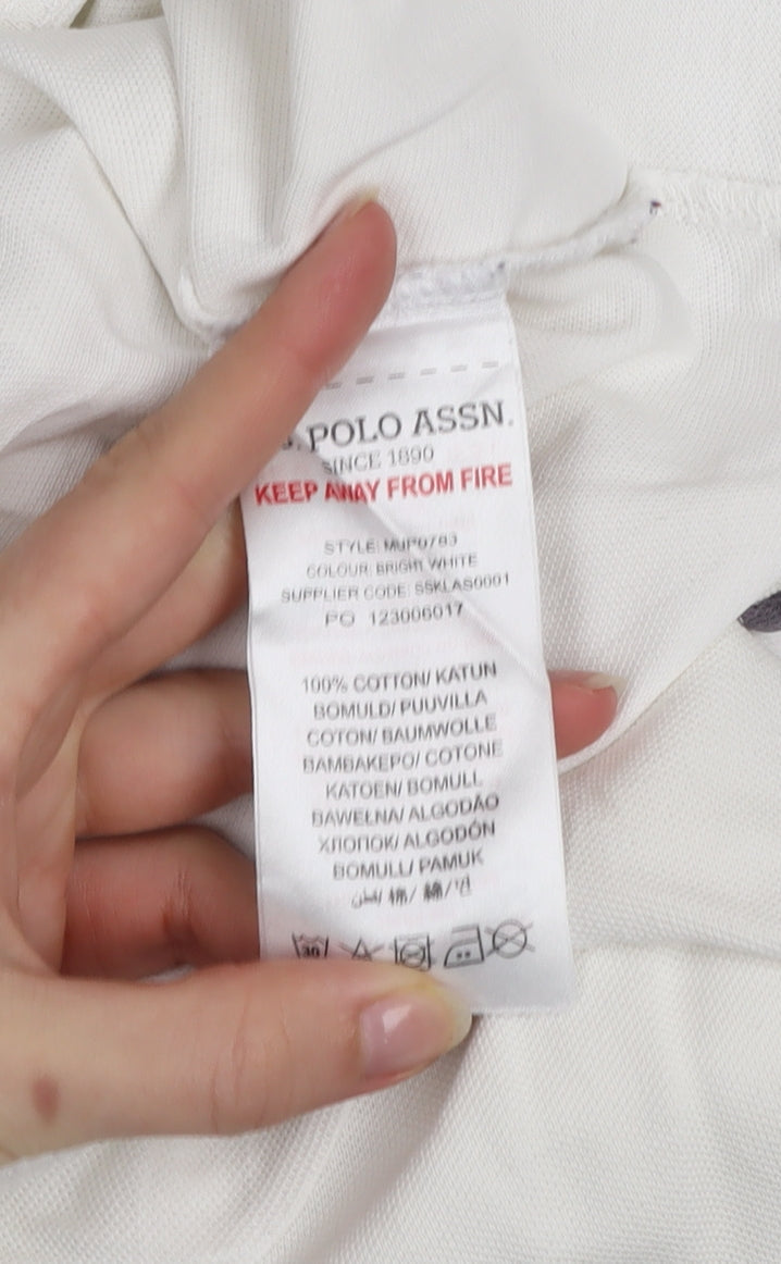 U.S. Polo Assn. Men's White Regular Fit Cotton Polo Shirt XL