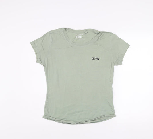 Diesel Men's Green Cotton Crew Neck Short Sleeve T-Shirt Size S