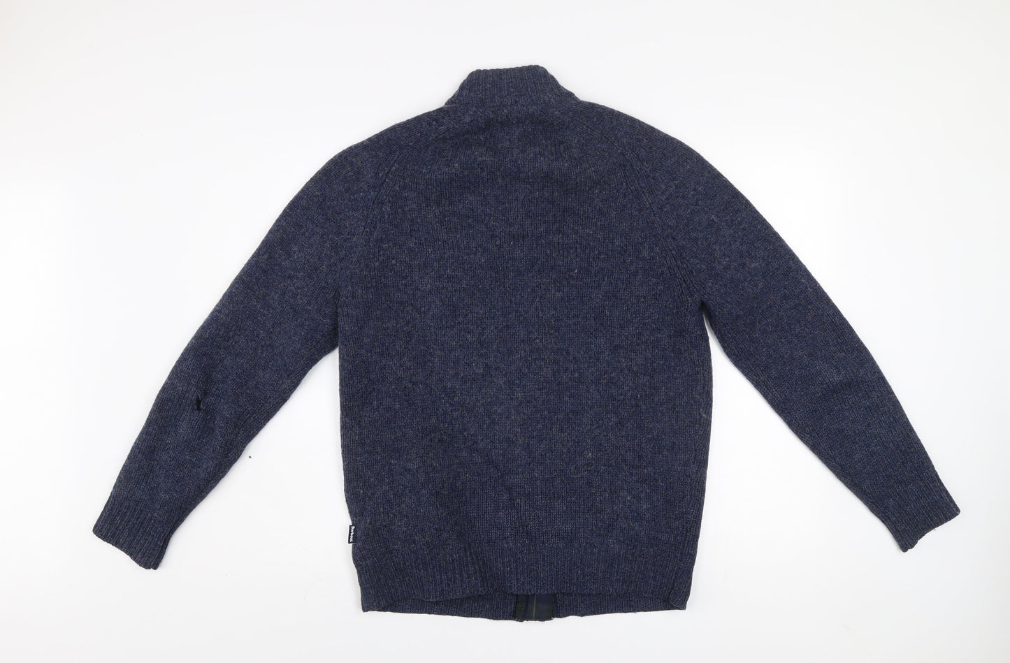 Barbour Men's Blue Wool Full Zip Knit Jacket Size S