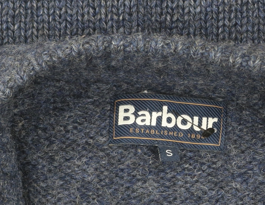 Barbour Men's Blue Wool Full Zip Knit Jacket Size S