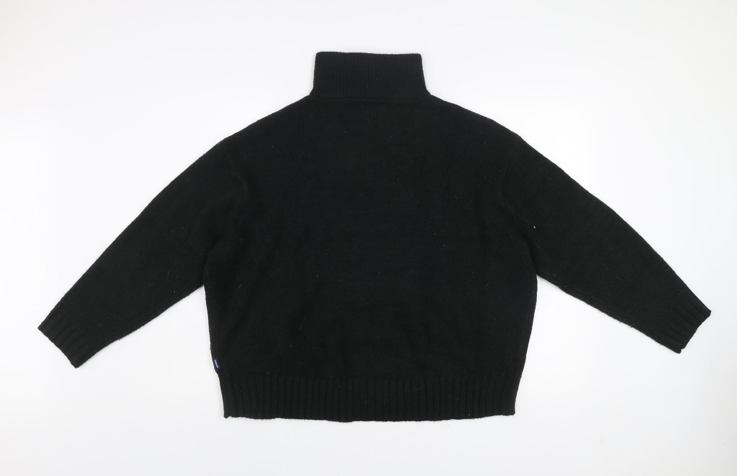 Superdry Womens Black Size 10 High Neck 1/4 Zip Knit Jumper