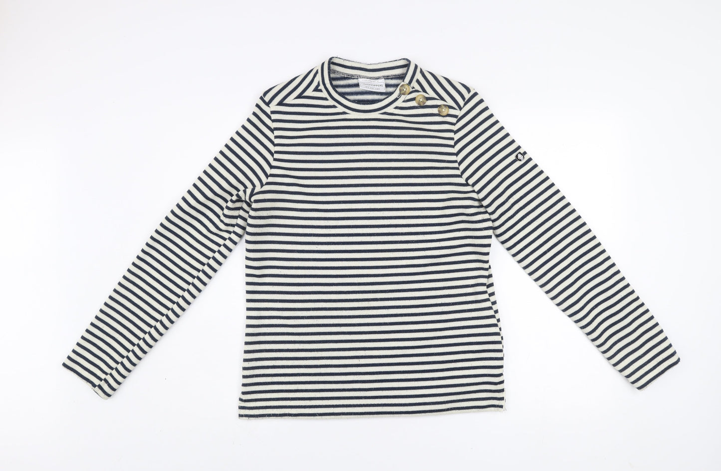 Craghoppers Women's Navy Stripe Crew Neck Jumper UK 12 Long Sleeve