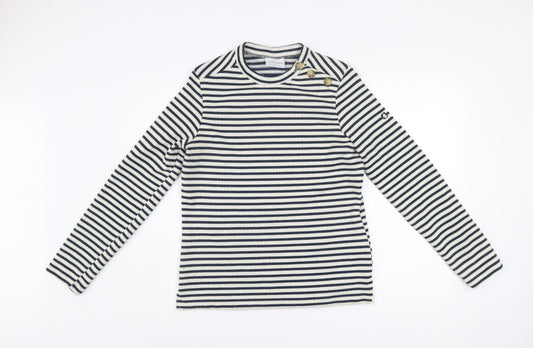 Craghoppers Women's Navy Stripe Crew Neck Jumper UK 12 Long Sleeve