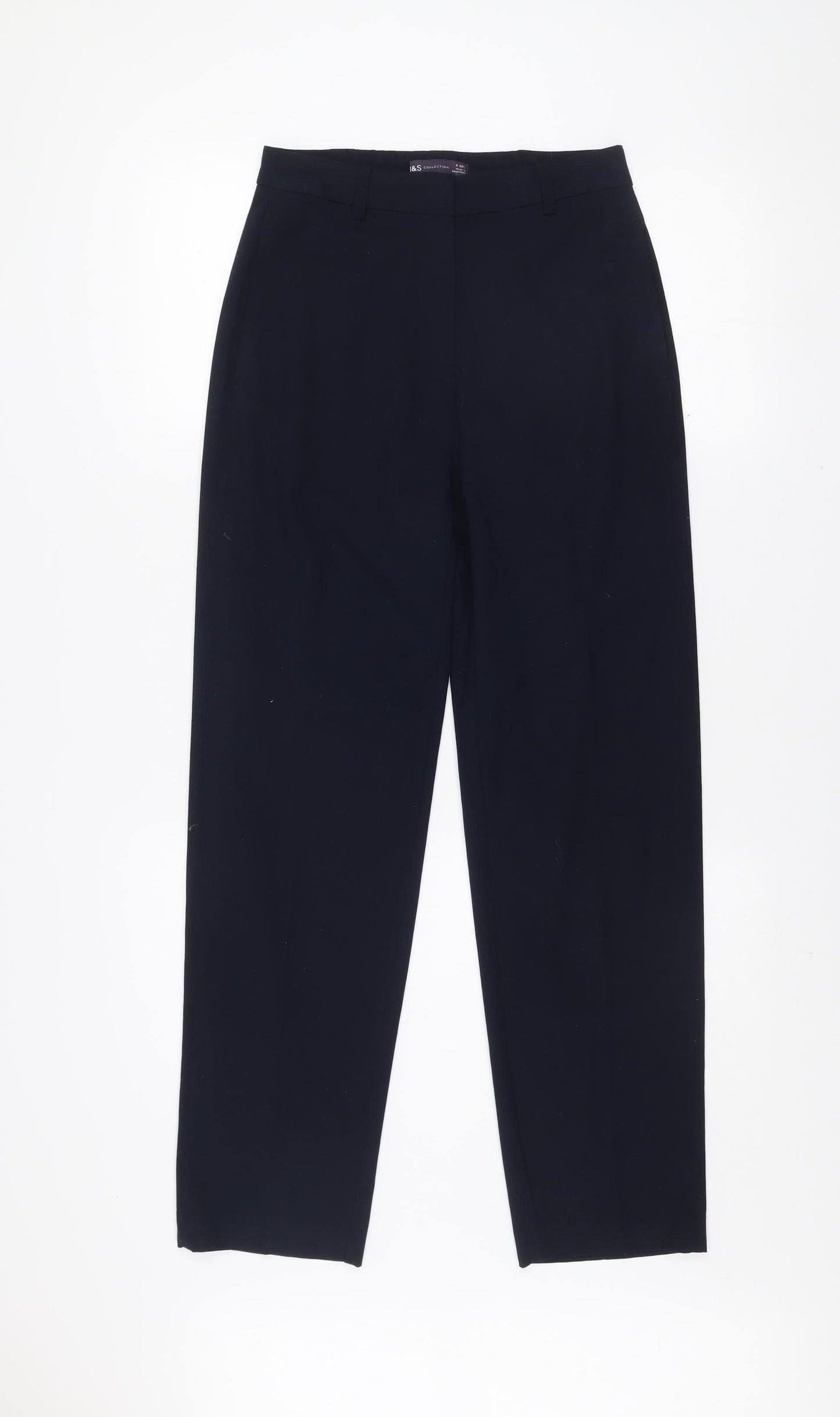 Marks and Spencer Women's Blue Size 6 Straight Leg Dress Trousers