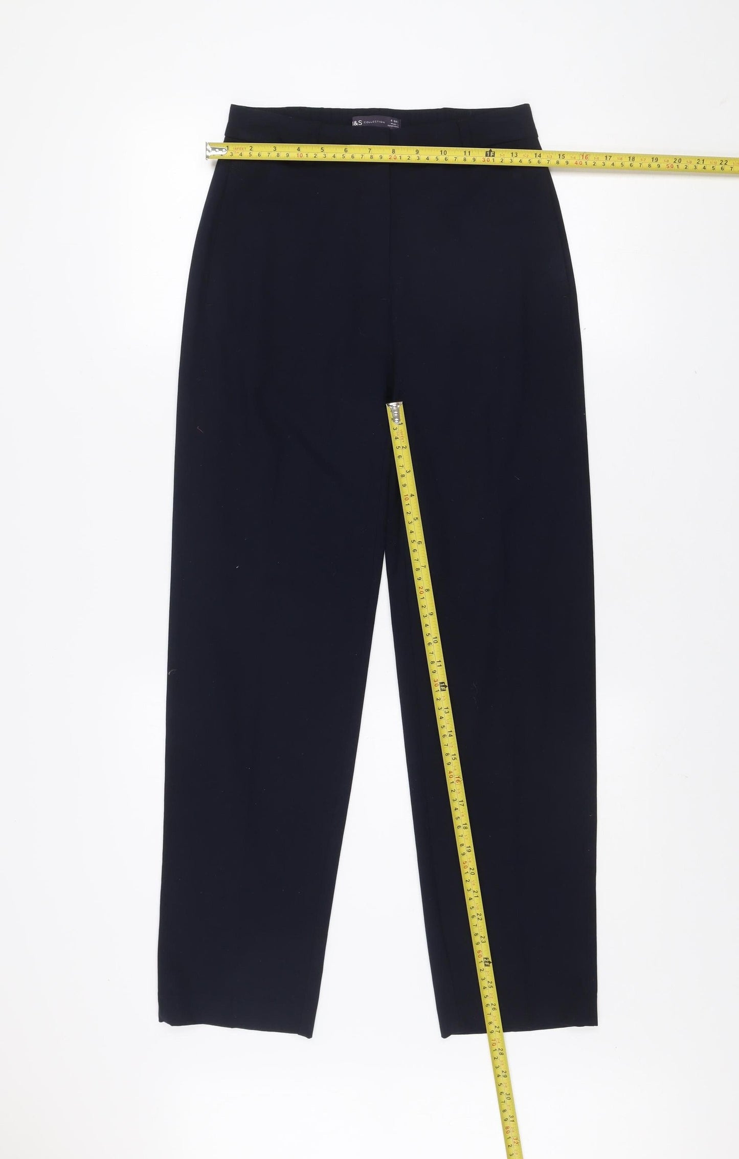 Marks and Spencer Women's Blue Size 6 Straight Leg Dress Trousers