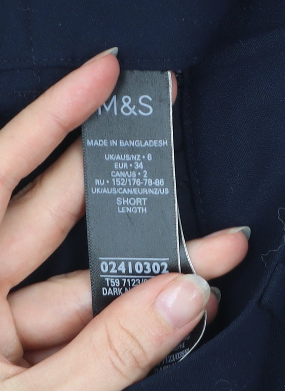 Marks and Spencer Women's Blue Size 6 Straight Leg Dress Trousers
