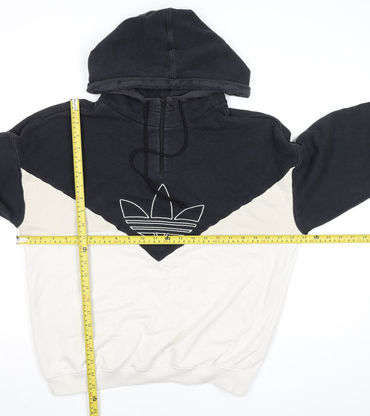 Adidas Womens Black & White OG Pullover Hoodie Size 8 Cotton Blend