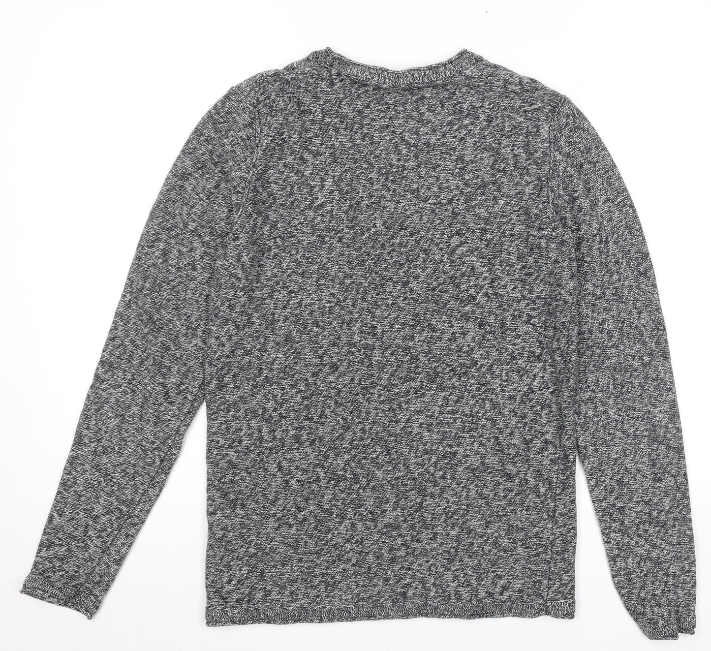 Jack & Jones Men's Grey Cotton Knit Crew Neck Jumper Size M