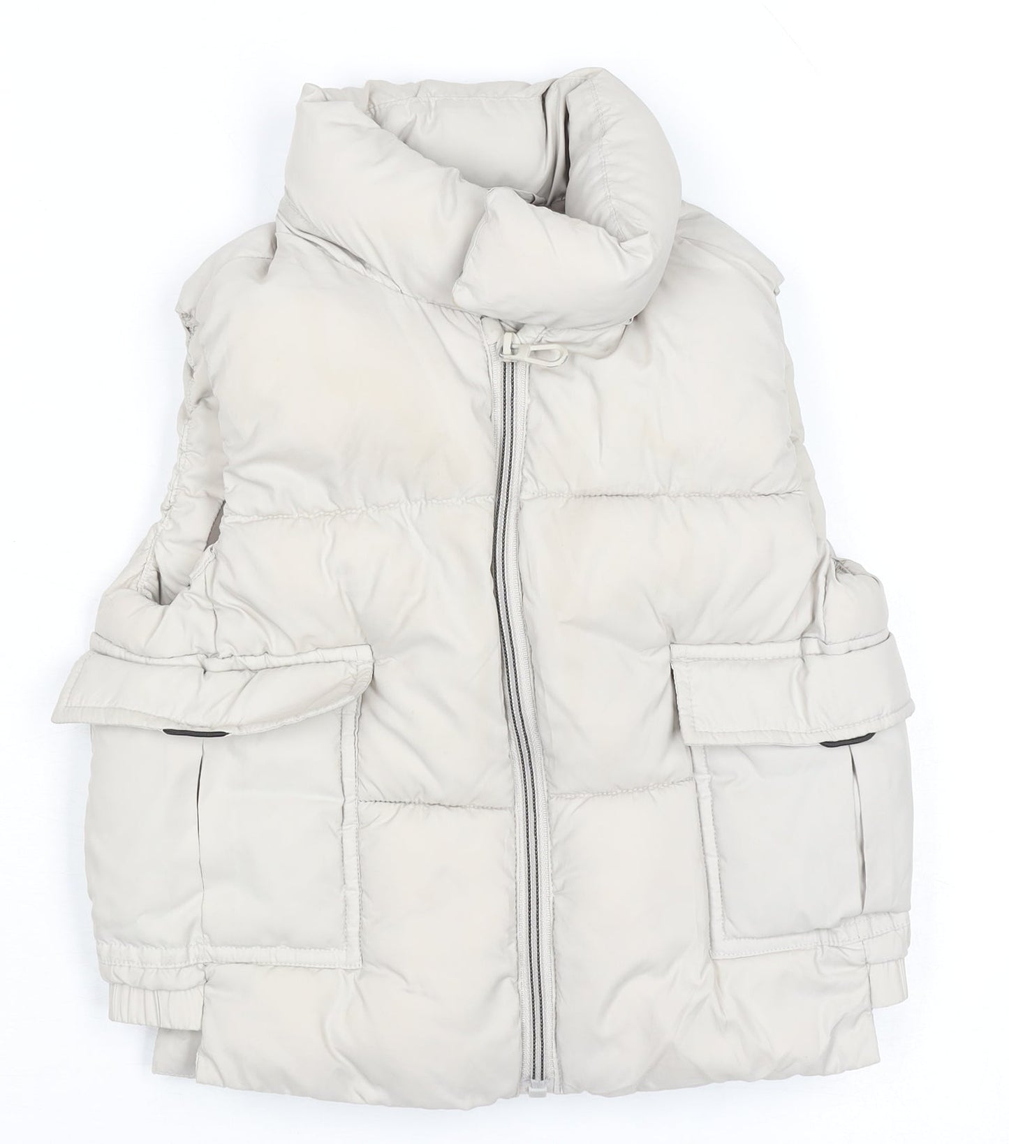 Zara Girls Beige Puffer Jacket 2-3 Years Sleeveless Quilted Gilet