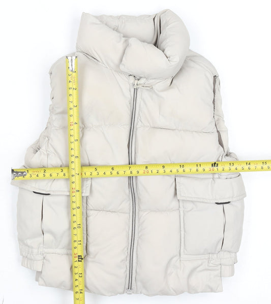 Zara Girls Beige Puffer Jacket 2-3 Years Sleeveless Quilted Gilet