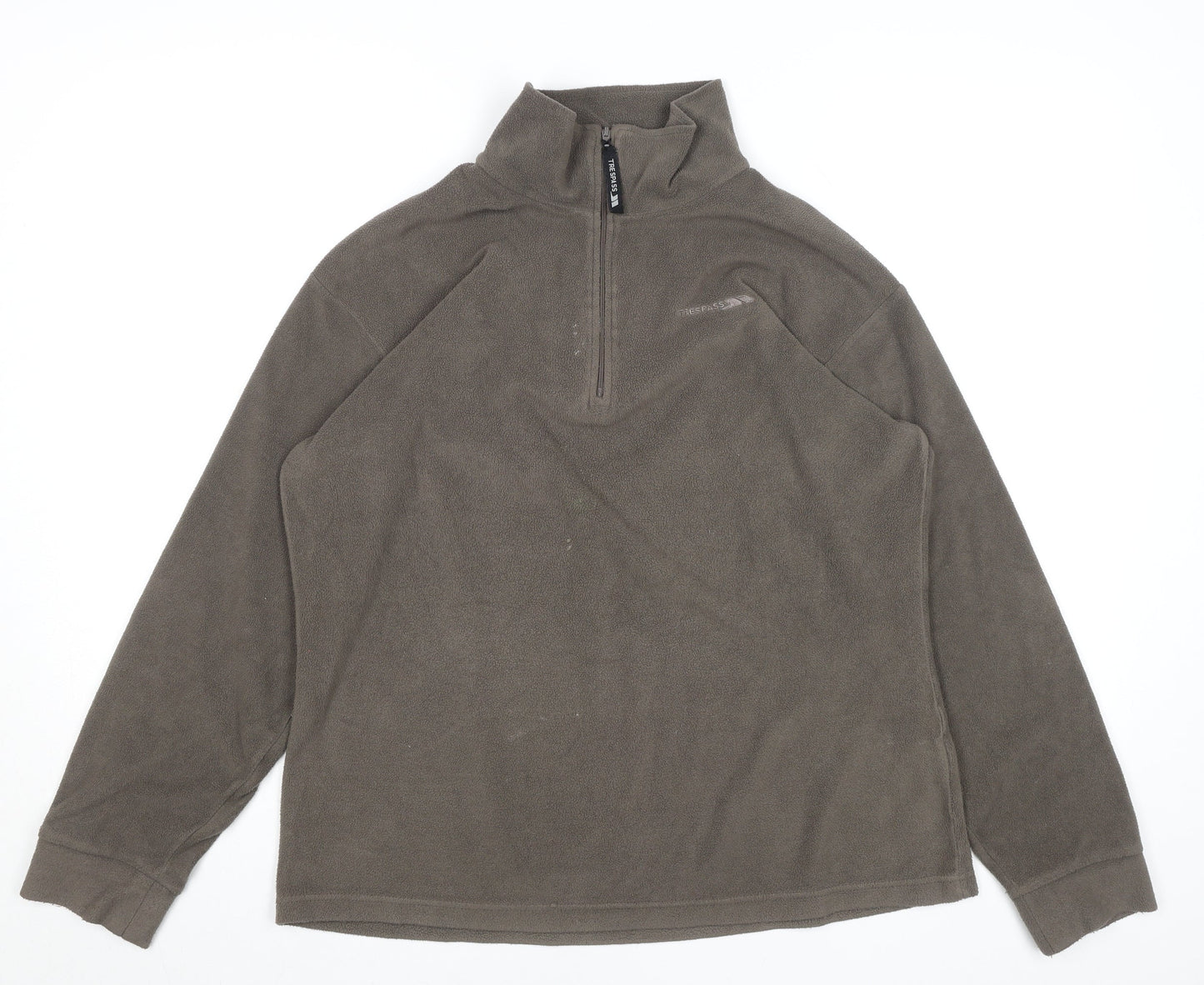 Trespass Men's Brown Fleece 1/2 Zip Pullover Sweatshirt XL