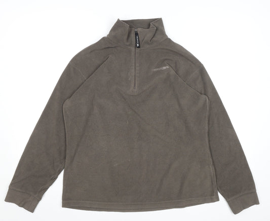 Trespass Men's Brown Fleece 1/2 Zip Pullover Sweatshirt XL