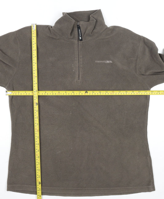 Trespass Men's Brown Fleece 1/2 Zip Pullover Sweatshirt XL